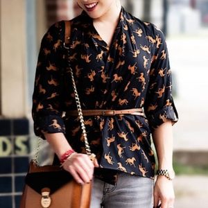 Forever 21 Boutique Horse Print Open Cardigan